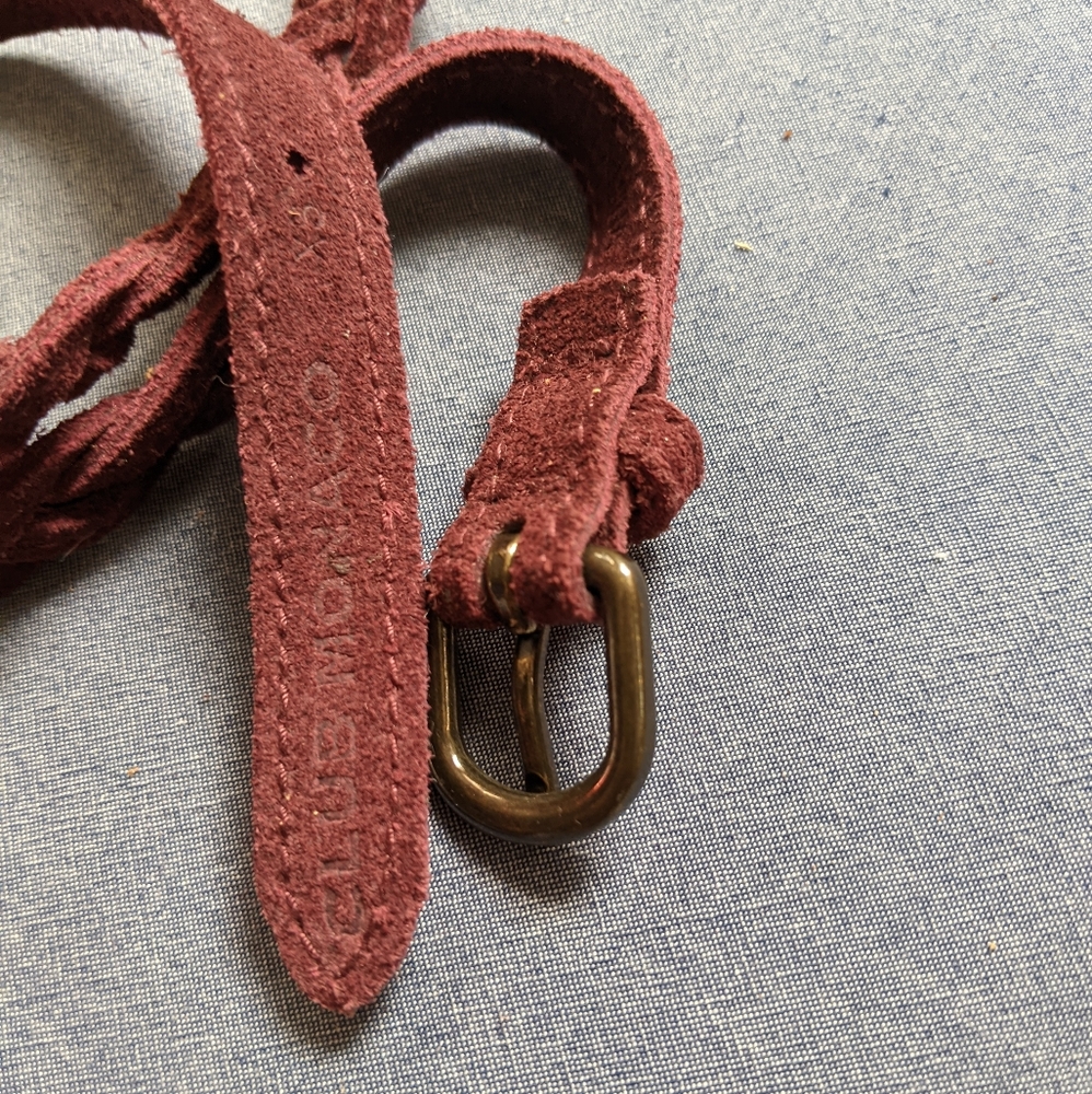 Club monaco red suede woven belt